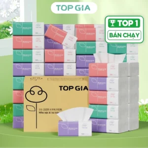 Giấy ăn rút Top Gia, thùng 30 gói/16 gói 4 lớp cao cấp tiện lợi