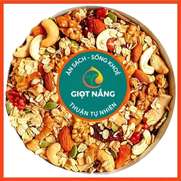 Granola siêu hạt ăn kiêng ngũ cốc giảm cân dinh dưỡng eat clean không đường thêm hạt Macca từ Nông Sản Sạch Giọt Nắng