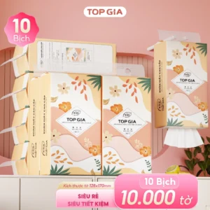 Khăn giấy gấu trúc Top Gia Tiểu Hạ 10 bịch, giấy vệ sinh treo tường 1000 tờ 4 lớp (Mẫu mã mới)