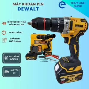 Máy Khoan Pin Cầm Tay DESAWI/ Dewalt Không Chổi Than Có Búa Bắn Vít Rút Lõi Khoan Bê Tông Siêu Khỏe Bền Tặng Phụ Kiện