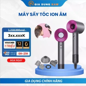 Máy Sấy Tóc Tạo Kiểu ION ÂM K3500 KAW không cánh quạt 2 chiều nóng lạnh 3 tốc độ sấy,Công suất 2200W
