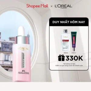 Serum Glycolic Melasyl 8% [Melasyl+Glycolic+Niacinamide] dưỡng sáng da, mờ thâm mụn & nám Loreal Paris
