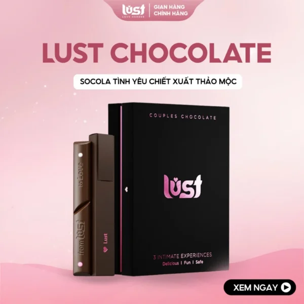Socola tình yêu Lust Chocolate, kết hợp thảo mộc cổ truyền nâng cấp trải nghiệm yêu (Hộp 3 thanh)