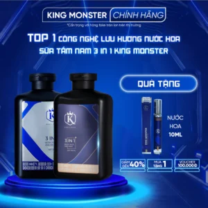 Sữa tắm gội nam KING MONSTER 3 in 1 hương nước hoa cao cấp 350ml