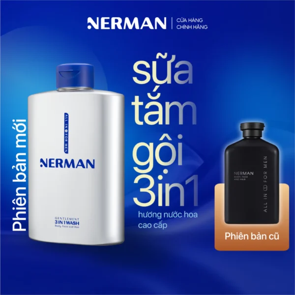 Sữa tắm gội nam giới hương nước hoa cao cấp Gentleman 3 in 1 Nerman 350ml