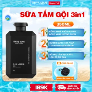 Sữa tắm gội nam hương nước hoa 3 in 1 RHYS MAN Rhys Legend 350ml