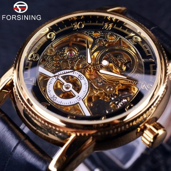 Đồng Hồ Cơ Nam Lộ Máy Chính Hãng Forsining F22 TD4 Dây Da Cao Cấp