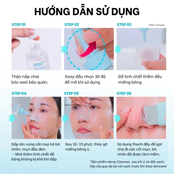 Tinh chất ủ mụn đầu đen, làm mềm sợi bã nhờn ilso Super Melting Sebum Softener 150ml - Hình ảnh 5