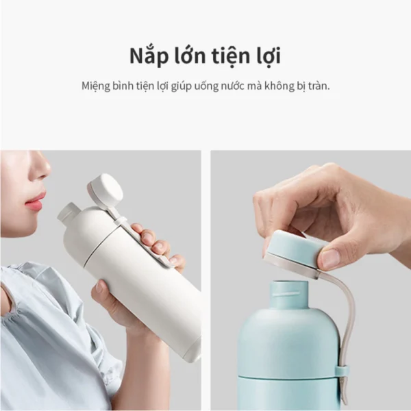 Bình Giữ Nhiệt LocknLock LHC4267 490ml Chính Hãng | Thép Không Gỉ 304 | Giữ Nhiệt - Giữ Lạnh Tốt | Nhỏ Gọn Dễ Mang - Hình ảnh 9