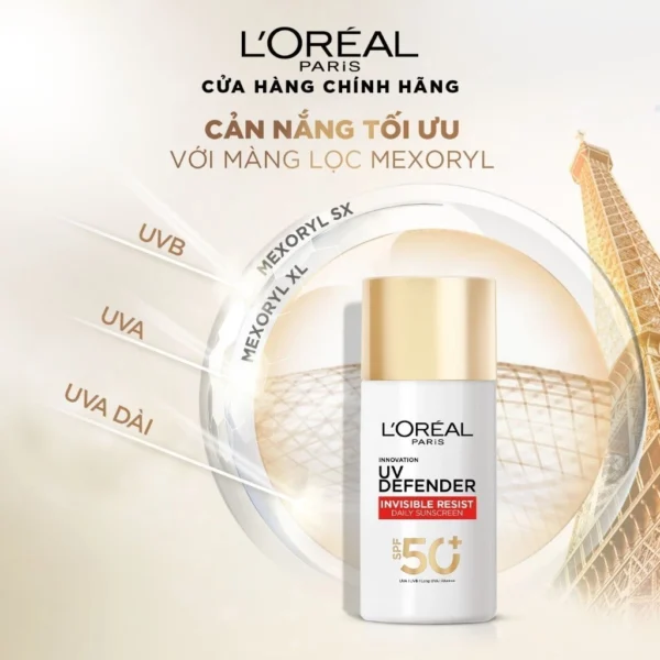 Sữa Chống Nắng Phổ Rộng Vô Hình Thoáng Da, Kháng Mọi Tác Động UV Invisible Resist SPF 50+ PA++++ L’Oréal Paris 50ml - Hình ảnh 4