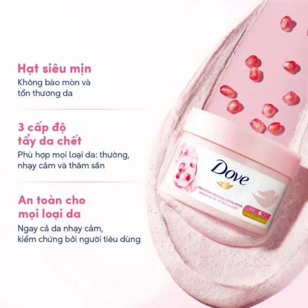 Smoothie Tẩy Da Chết Body Dove Chăm Da Sáng Mịn 298g - Hình ảnh 3