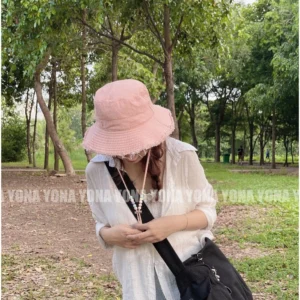 Nón Bucket Tua Rua Trơn Dây Hạt Hàn Quốc: Mũ Tai Bèo Chống Nắng Unisex - Hot Trend 2025