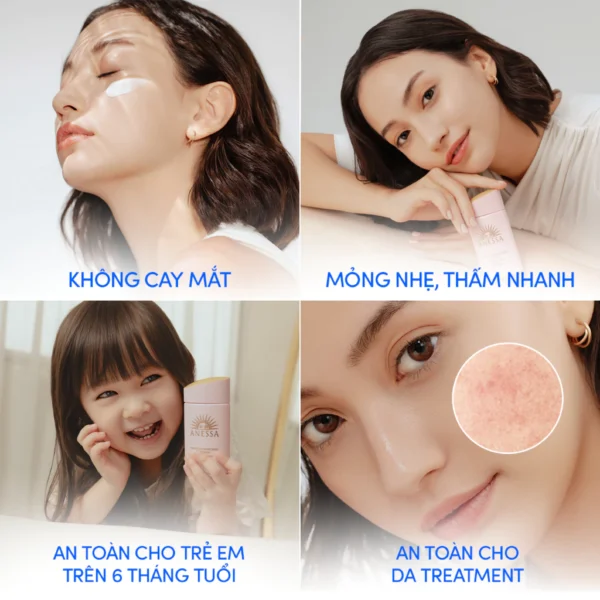 Sữa Chống Nắng Anessa Perfect UV Sunscreen Mild Milk 60ml Dịu Nhẹ Tuyệt Đối Cho Da Nhạy Cảm - Hình ảnh 6