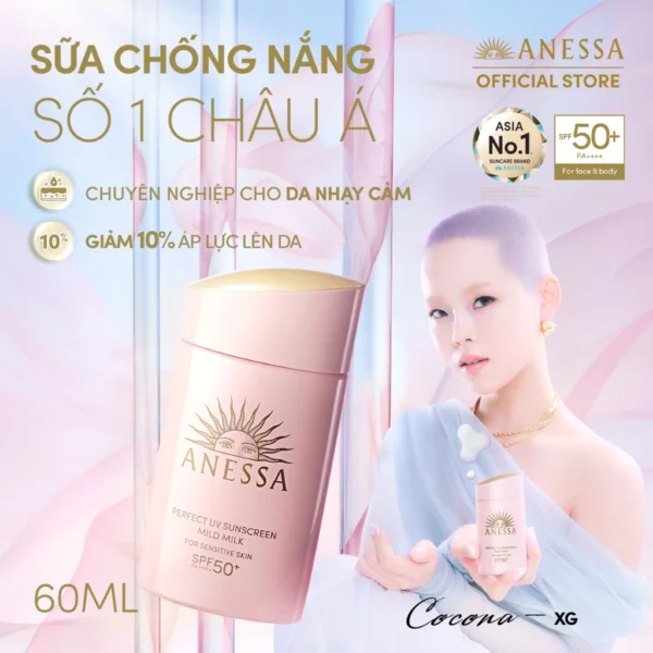 Sữa Chống Nắng Anessa Perfect UV Sunscreen Mild Milk 60ml Dịu Nhẹ Tuyệt Đối Cho Da Nhạy Cảm - Hình ảnh 3