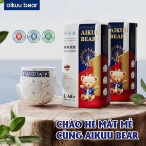 Tã Bỉm AIKUU BEAR Dán/Quần đủ size S112,M100/M100,L96,XL92,XXL88,XXXL84 siêu mềm mỏng