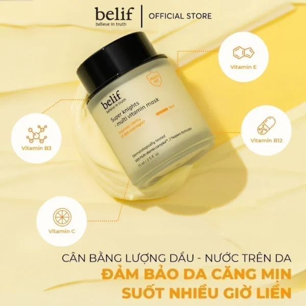 và Mặt nạ ngủ dưỡng ẩmphục hồi da chuyên sâu belif Multi Vitamin Mask 75ml - Hình ảnh 4