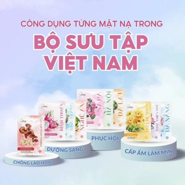 Hộp 10 mặt nạ sinh học phôi dừa siêu tinh chất - Bộ sưu tập Việt Nam 25g - Hình ảnh 2