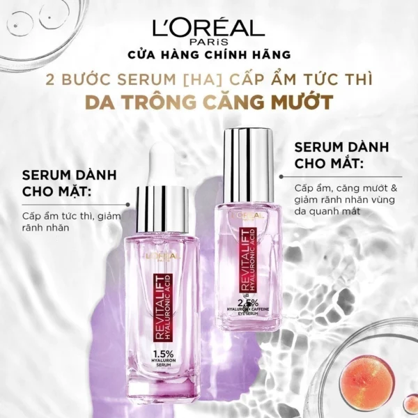 Serum siêu cấp ẩm & giảm nếp nhăn L'Oreal Paris Revitalift Pure Hyaluronic Acid 1.5% 30ml - Hình ảnh 4
