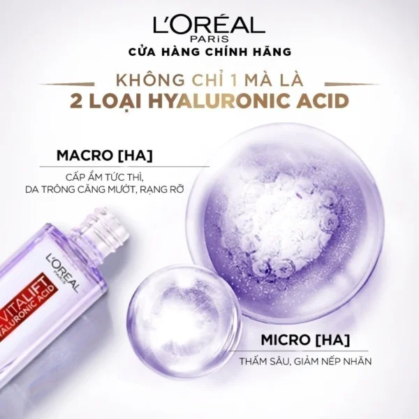 Serum siêu cấp ẩm & giảm nếp nhăn L'Oreal Paris Revitalift Pure Hyaluronic Acid 1.5% 30ml - Hình ảnh 3
