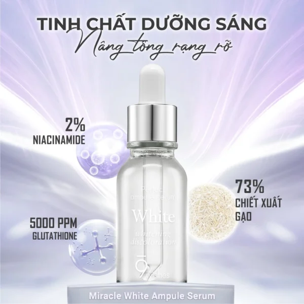 Tinh chất dưỡng trắng da 9 Wishes Miracle White Ampule Serum 25ml - Hình ảnh 3